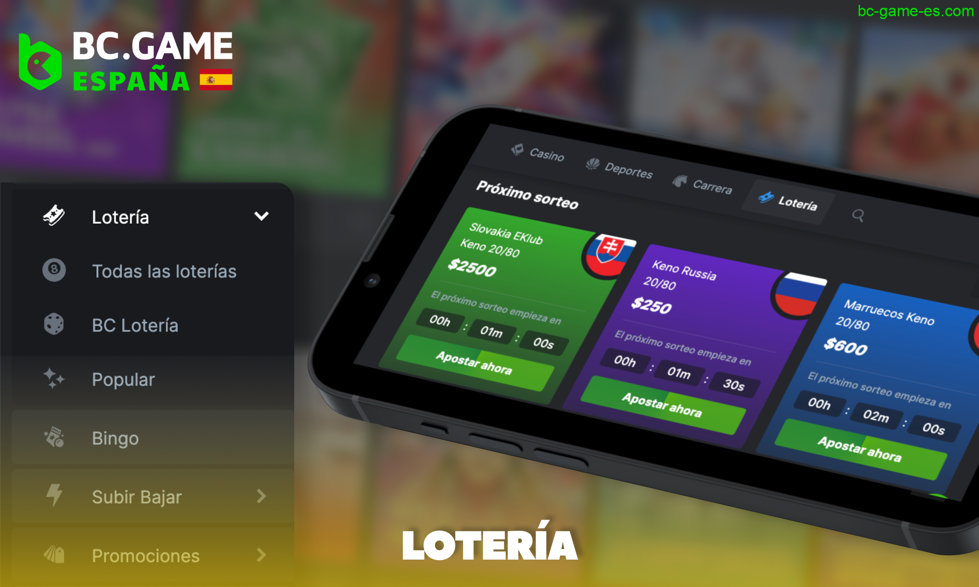 Lotería para jugadores BC Game España