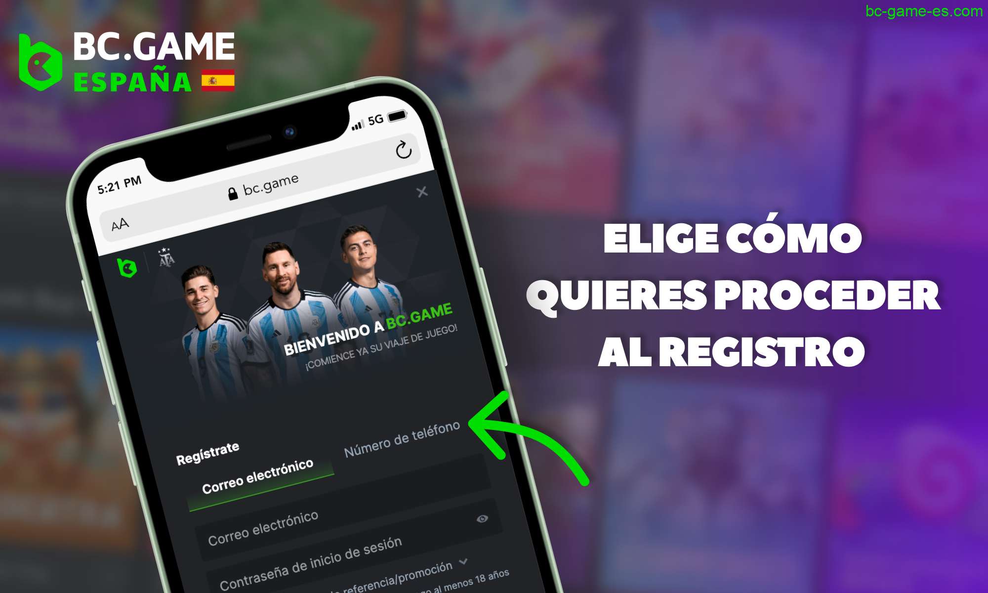BC Game España: debes elegir un método conveniente para registrarte