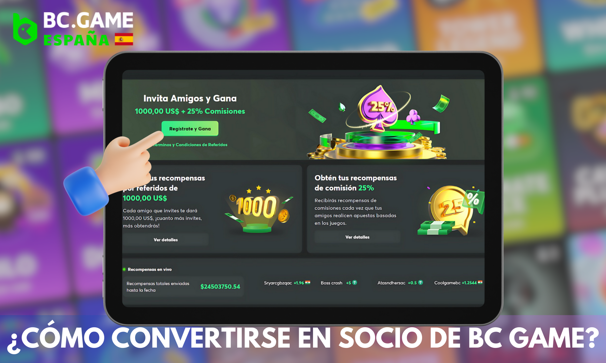 Unos sencillos pasos para convertirse en socio de BC Game